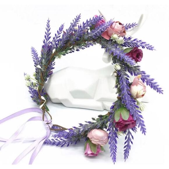 Handmade Beautiful Lavender Tiara - Picture 4 of 5